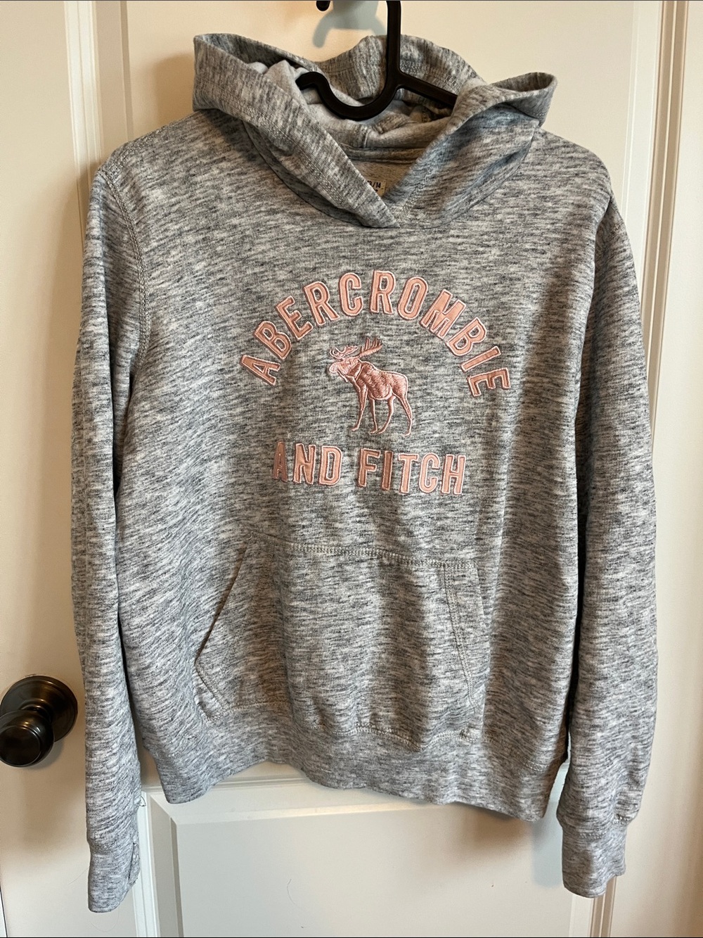 Abercrombie & Fitch Kids Gray Crewneck Sweatshirt with Pink Logo